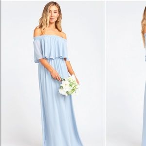 Show Me Your Mumu - Hacienda Maxi Dress in Steel Blue Chiffon